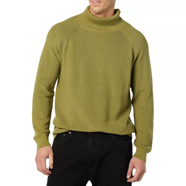 Amazon Essentials Mens 100 Cotton Rib Knit Turtleneck SweaterGolden Olive