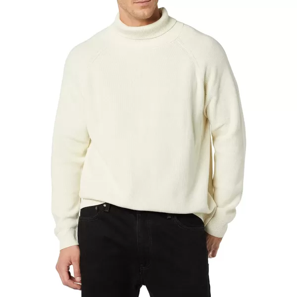 Amazon Essentials Mens 100 Cotton Rib Knit Turtleneck SweaterIvory