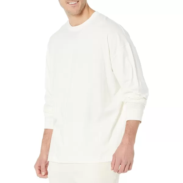 Amazon Essentials Mens 100 Organic Cotton OversizedFit LongSleeve TShirtEggshell White