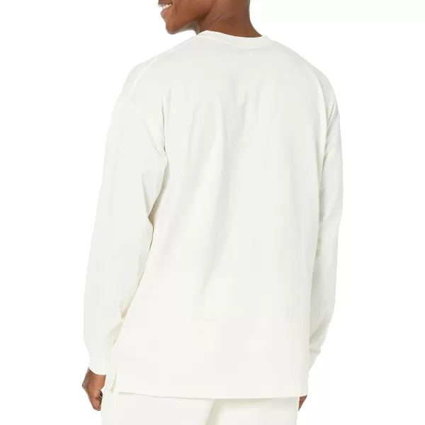 Amazon Essentials Mens 100 Organic Cotton OversizedFit LongSleeve TShirtEggshell White