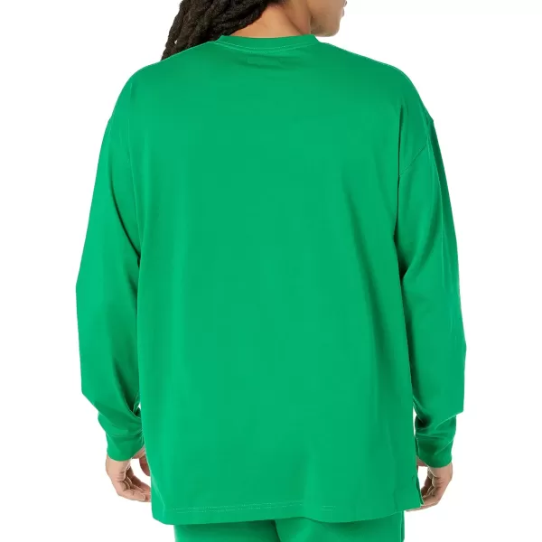 Amazon Essentials Mens 100 Organic Cotton OversizedFit LongSleeve TShirtGreen