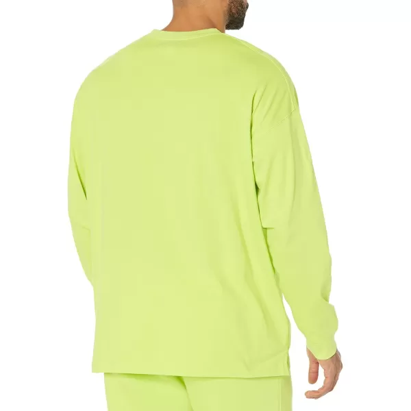 Amazon Essentials Mens 100 Organic Cotton OversizedFit LongSleeve TShirtLime Green