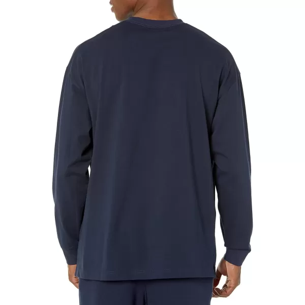 Amazon Essentials Mens 100 Organic Cotton OversizedFit LongSleeve TShirtNavy