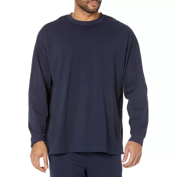 Amazon Essentials Mens 100 Organic Cotton OversizedFit LongSleeve TShirtNavy