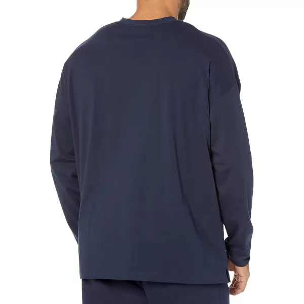 Amazon Essentials Mens 100 Organic Cotton OversizedFit LongSleeve TShirtNavy