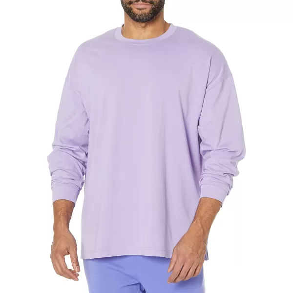 Amazon Essentials Mens 100 Organic Cotton OversizedFit LongSleeve TShirtPurple