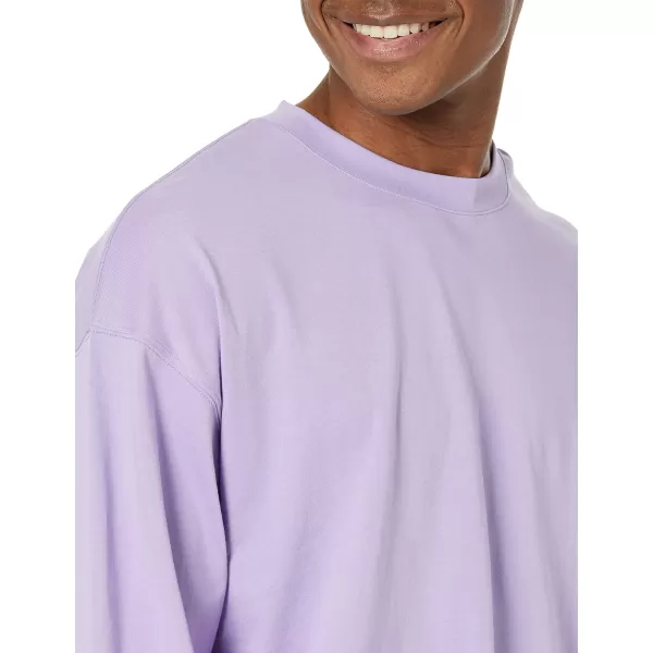 Amazon Essentials Mens 100 Organic Cotton OversizedFit LongSleeve TShirtPurple