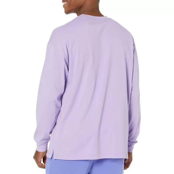 Amazon Essentials Mens 100 Organic Cotton OversizedFit LongSleeve TShirtPurple