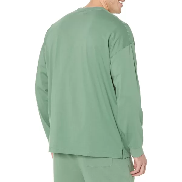 Amazon Essentials Mens 100 Organic Cotton OversizedFit LongSleeve TShirtSage Green