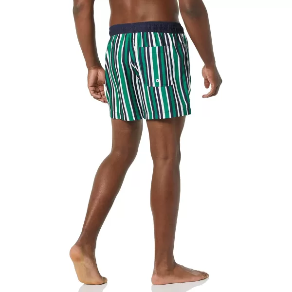 Amazon Essentials Mens 5 QuickDry Swim TrunkGreen Vertical Stripe