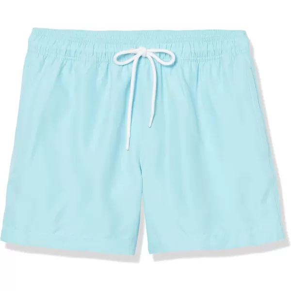 Amazon Essentials Mens 5 QuickDry Swim TrunkLight Blue