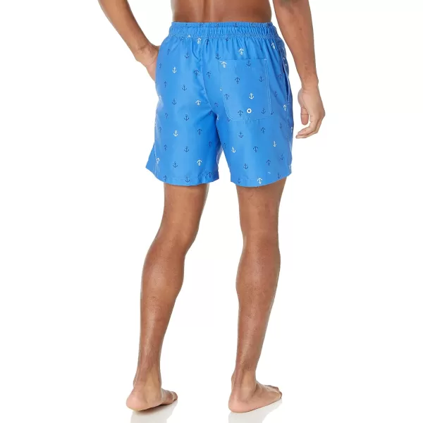 Amazon Essentials Mens 7 QuickDry Swim TrunkAnchor Print