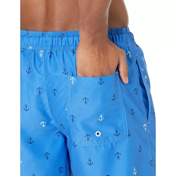 Amazon Essentials Mens 7 QuickDry Swim TrunkAnchor Print