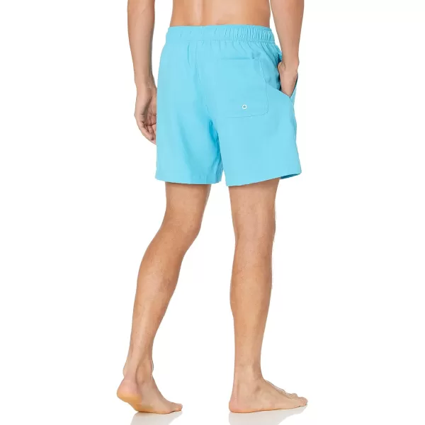 Amazon Essentials Mens 7 QuickDry Swim TrunkAqua Blue