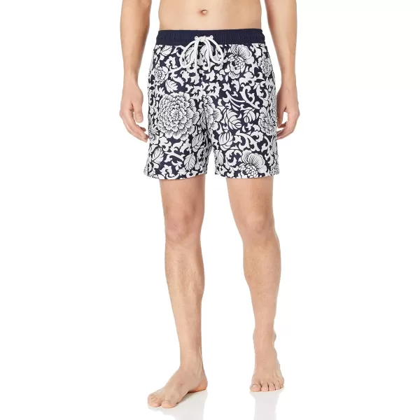 Amazon Essentials Mens 7 QuickDry Swim TrunkBlack Floral