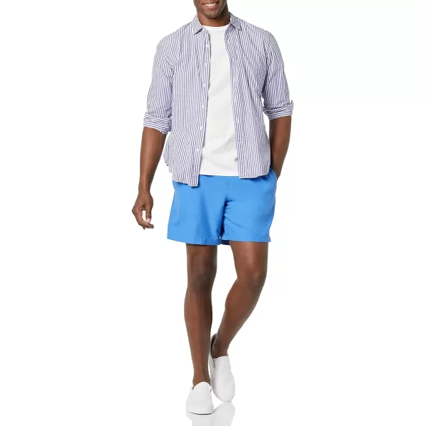 Amazon Essentials Mens 7 QuickDry Swim TrunkBlue
