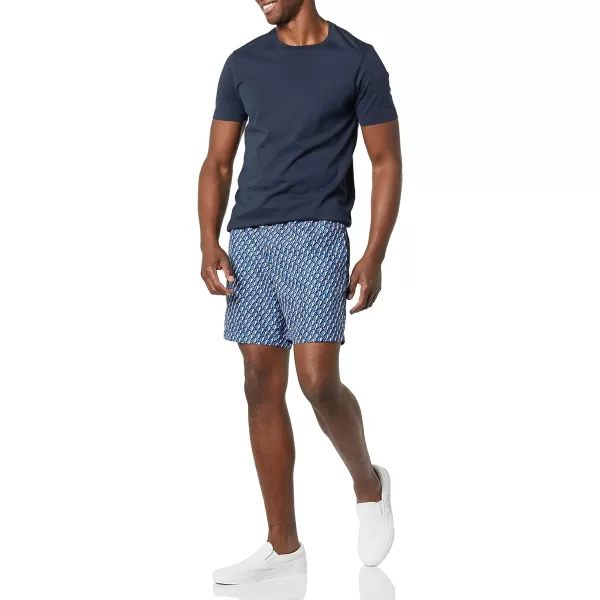 Amazon Essentials Mens 7 QuickDry Swim TrunkBlue Seahorse
