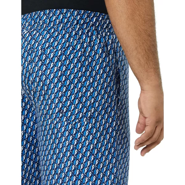 Amazon Essentials Mens 7 QuickDry Swim TrunkBlue Seahorse