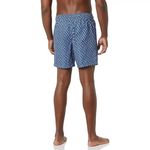 Amazon Essentials Mens 7 QuickDry Swim TrunkBlue Seahorse
