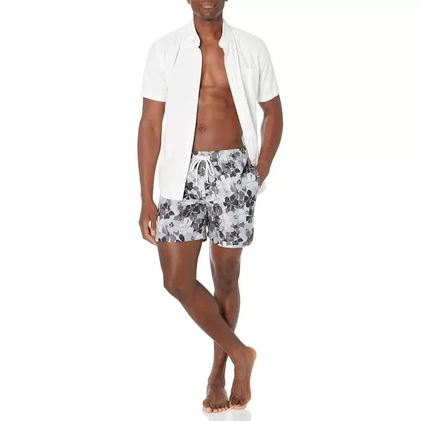 Amazon Essentials Mens 7 QuickDry Swim TrunkCharcoal Floral