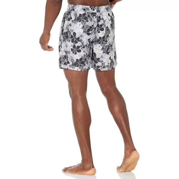 Amazon Essentials Mens 7 QuickDry Swim TrunkCharcoal Floral