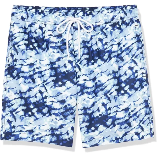 Amazon Essentials Mens 7 QuickDry Swim TrunkNavy Tie Dye