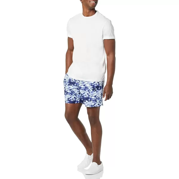 Amazon Essentials Mens 7 QuickDry Swim TrunkNavy Tie Dye