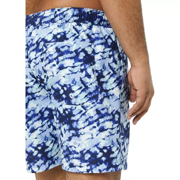 Amazon Essentials Mens 7 QuickDry Swim TrunkNavy Tie Dye