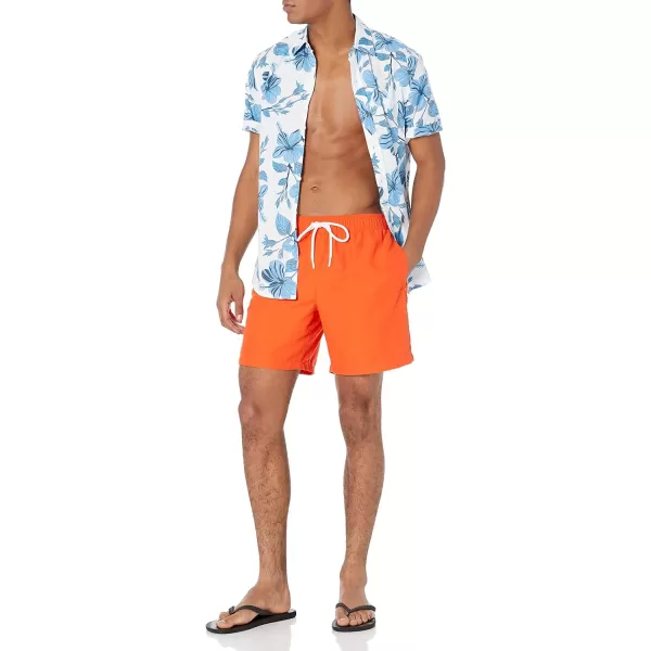 Amazon Essentials Mens 7 QuickDry Swim TrunkOrange