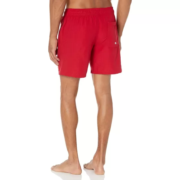 Amazon Essentials Mens 7 QuickDry Swim TrunkRed
