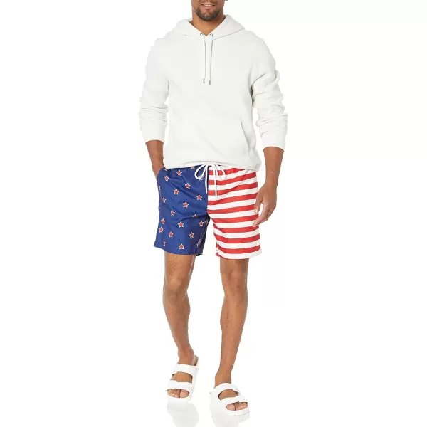 Amazon Essentials Mens 7 QuickDry Swim TrunkStars Print