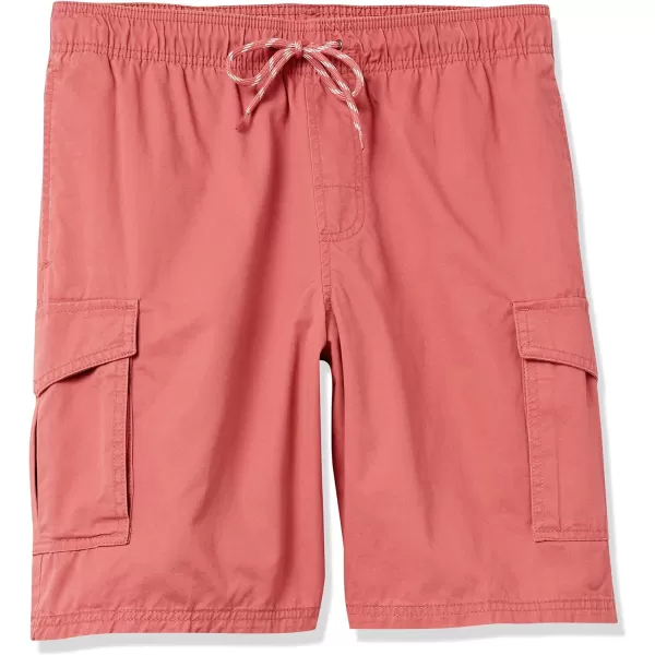 Amazon Essentials Mens 9 Elastic Waist Cargo ShortWashed Red