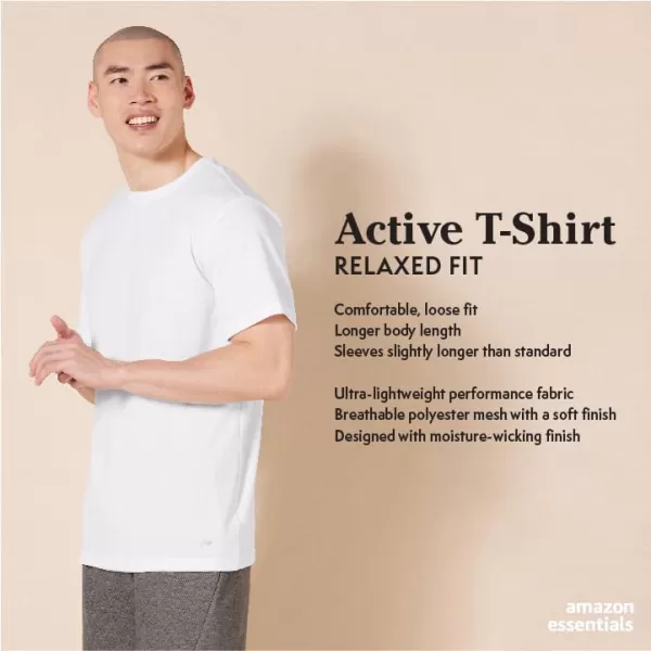 Amazon Essentials Mens Active Performance Tech TShirt Available in Big amp Tall Pack of 2Black