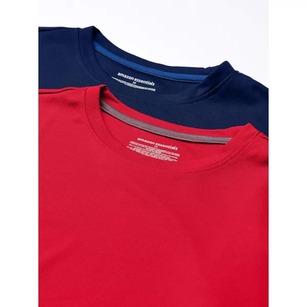 Amazon Essentials Mens Active Performance Tech TShirt Available in Big amp Tall Pack of 2NavyRed