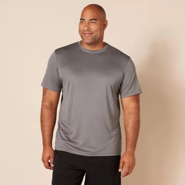 Amazon Essentials Mens Active Performance Tech TShirt Pack of 2BlackMedium Grey