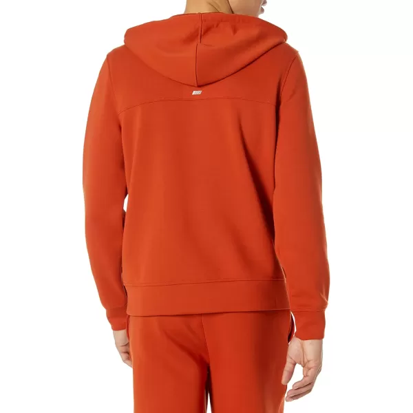 Amazon Essentials Mens Active Sweat Zip Through Hooded Sweatshirt Available in Big amp TallRust Orange