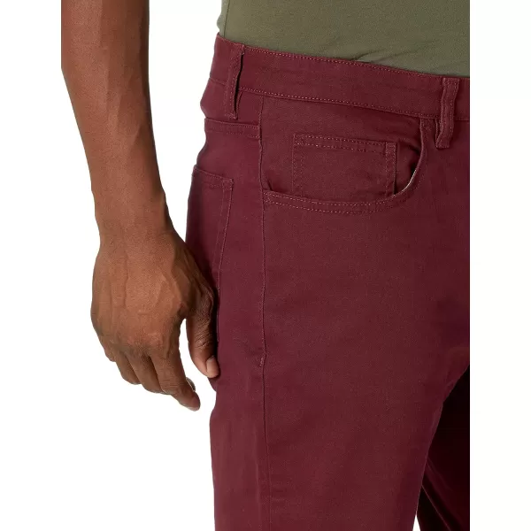 Amazon Essentials Mens AthleticFit 5Pocket Comfort Stretch Chino Pant Previously GoodthreadsBurgundy