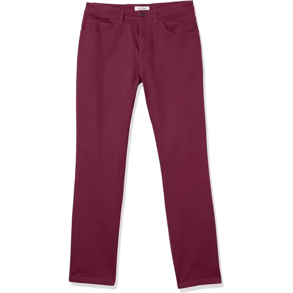 Amazon Essentials Mens AthleticFit 5Pocket Comfort Stretch Chino Pant Previously GoodthreadsBurgundy