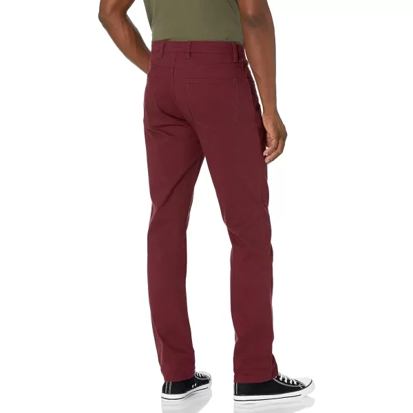 Amazon Essentials Mens AthleticFit 5Pocket Comfort Stretch Chino Pant Previously GoodthreadsBurgundy
