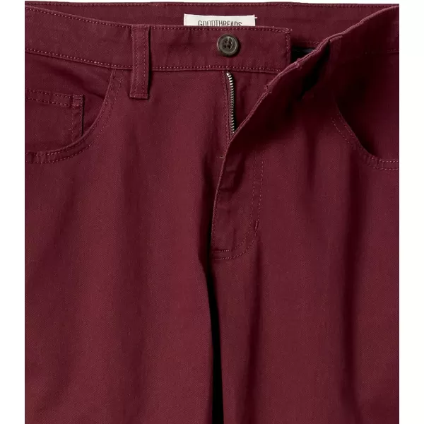 Amazon Essentials Mens AthleticFit 5Pocket Comfort Stretch Chino Pant Previously GoodthreadsBurgundy