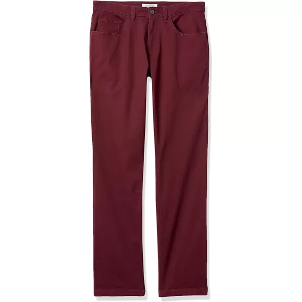 Amazon Essentials Mens AthleticFit 5Pocket Comfort Stretch Chino Pant Previously GoodthreadsBurgundy