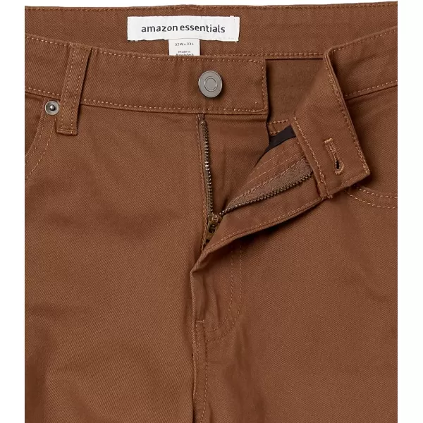 Amazon Essentials Mens AthleticFit 5Pocket Stretch Twill Pant Available in Big amp TallBrown