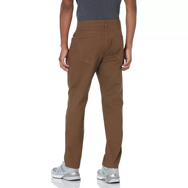 Amazon Essentials Mens AthleticFit 5Pocket Stretch Twill Pant Available in Big amp TallBrown