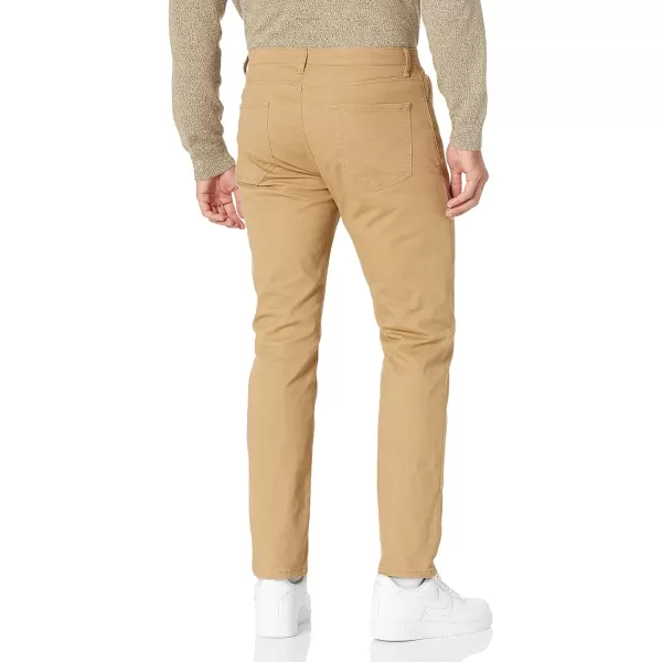 Amazon Essentials Mens AthleticFit 5Pocket Stretch Twill Pant Available in Big amp TallDark Khaki Brown