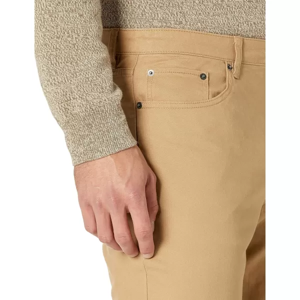 Amazon Essentials Mens AthleticFit 5Pocket Stretch Twill Pant Available in Big amp TallDark Khaki Brown