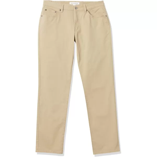 Amazon Essentials Mens AthleticFit 5Pocket Stretch Twill Pant Available in Big amp TallKhaki Brown