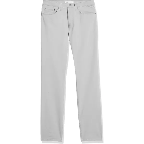 Amazon Essentials Mens AthleticFit 5Pocket Stretch Twill Pant Available in Big amp TallLight Grey