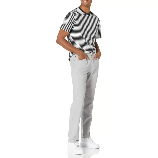 Amazon Essentials Mens AthleticFit 5Pocket Stretch Twill Pant Available in Big amp TallLight Grey