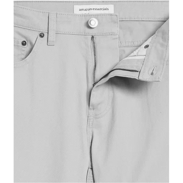 Amazon Essentials Mens AthleticFit 5Pocket Stretch Twill Pant Available in Big amp TallLight Grey