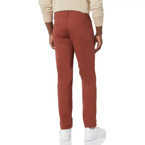 Amazon Essentials Mens AthleticFit 5Pocket Stretch Twill Pant Available in Big amp TallRust